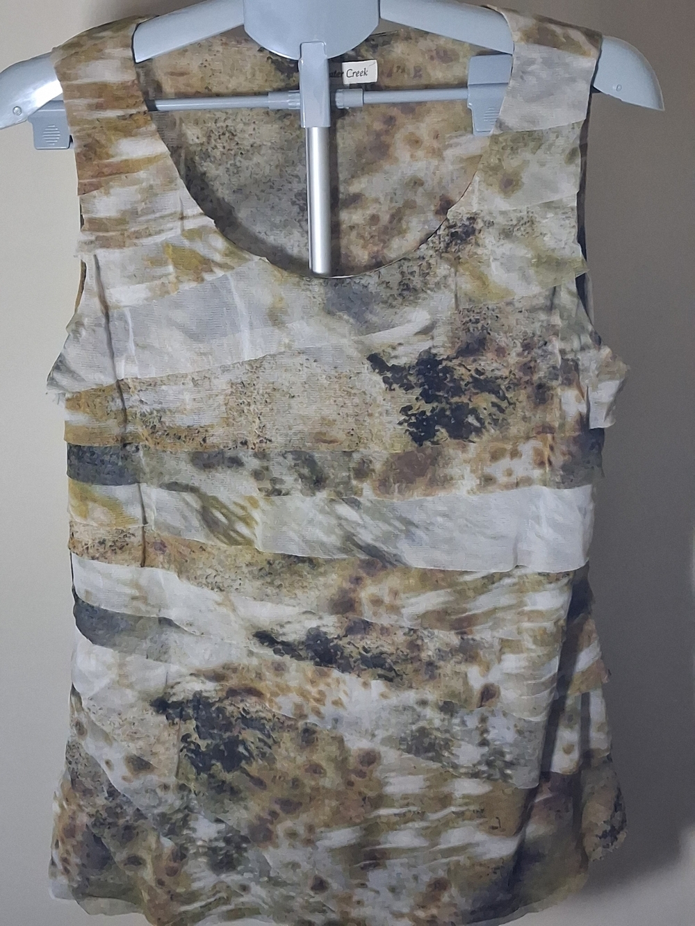 Sleeveless Printed Layered Shell Top -  by Coldwater Creek